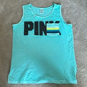 Light blue Victoria Secret Pink tank top